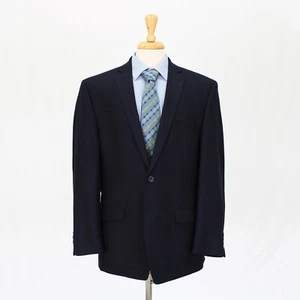 Calvin Klein 44R Navy Sport Coat Blazer Jacket HB 2B Polyester - Picture 1 of 11
