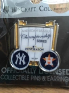 NY YANKEES HOUSTON ASTROS PIN POST TEMPORADA CAMPEONATO ALCS SERIE MUNDIAL 2017 - Imagen 1 de 4