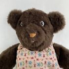 Vintage Worn Plush Teddy Bear Floral Romper Stuffed Animal Creepy Cute Prop