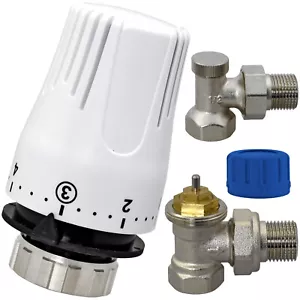 Heizkörper Ventil ECKE SET 1/2 Heizung Thermostat Vorlauf Rücklauf HANZ KIT - Bild 1 von 3