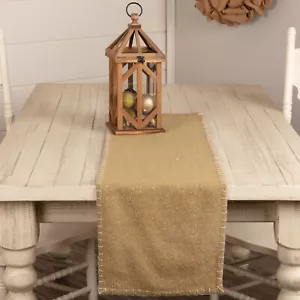 Hilo metálico plateado Nowell Natural Runner 13x48 Country Rustic Farmhouse - Imagen 1 de 3