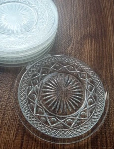 Vintage Imperial Glass Cape Cod Plates 6 3/4" Set Of 7 - Picture 1 of 6