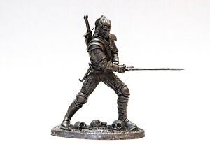 tin 54mm Geralt of Rivia. Witcher 1:32 Metal Sculpture