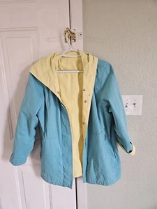 Talbots Womens Reversible Water Resistant Yellow/Teal Jacket Size Small - Picture 1 of 10