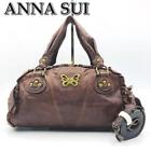 ANNA SUI Handbag 2way Shoulder Bag Brown Used JPN