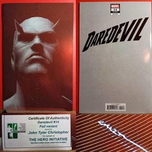 SIGNIERT MIT COA 2024 Marvel Comics Daredevil Ausgabe 14 JTC Tonfolie Cover Variante - Bild 1 von 5