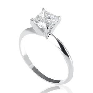 Princess Cut Affordable Moissanite Engagement Ring 18KT White Gold 3.00 CT D-F/V - Picture 1 of 5