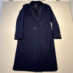 Marks and Spencer Harris Tweed Mantel Damen 14 Navy Mantel Winter Wolle - Bild 1 von 22