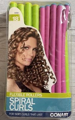 NEW SEALED CONAIR 18 Flexible Bendable Heatless Spiral Curls Hair Curlers - Image 1 of 4