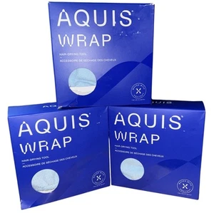3x AQUIS WRAP Water-Wicking Quick Hair Drying Towel-Recycled Microfiber Blue - Picture 1 of 4