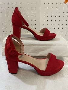 Zapato Land Terciopelo Rojo SL- Cabrin Tacón Bloque Mujer Talla 11 Nuevo 20.00 - Imagen 1 de 3