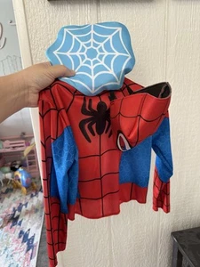 Spiderman Costume one size Top And Mask Superhero Dress Up Kids Boys - Picture 1 of 1