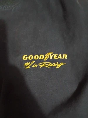 Jaqueta de corrida vintage Goodyear azul dourada swinger GG - Imagem 1 de 4