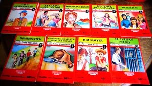 SPANISH BOOKS JOB LOT of 9 CLASSIC CHILDREN'S NOVELS, NEW OLD STOCK - Picture 1 of 2
