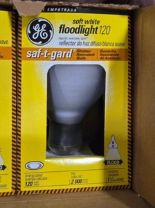 6 BULBS ~ GE 47725 120R40FL/STG-PQ6 130V Soft White Floodlight Saf-t-gard 120W - Picture 1 of 4