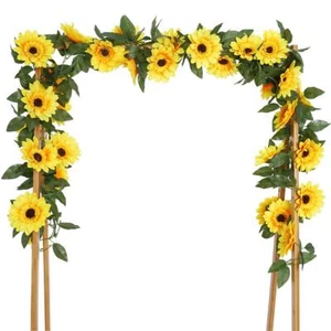 4Pcs Artificial Sunflower Garlands Decor Faux Sunflowers Vines Silk Flowers w... - Picture 1 of 8