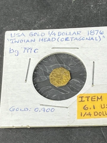 1876 Octagonal 25C Gold Indian Coin California Cover