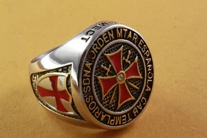 TEMPLERORDEN KREUZRING KNIGHTS TEMPELRITTER TEMPLAR KREUZ KNIGHT WAPPENRING /135 - Bild 1 von 1