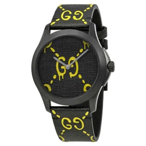 Gucci YA1264019 Ghost G-Timeless 38MM Men's Black Rubber Watch - Picture 1 of 1