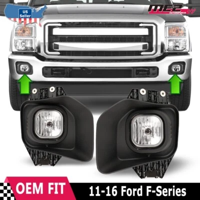 Fog Lights For 2011-2016 Ford F250 F350 F450 Super Duty Lamp w/ Wiring Kit Bezel — 第 1/4 张图片