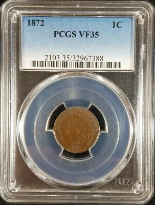 1872 Indian Head Cent PCGS VF35 2103.35/32967388 Exquisite Coin Rare - Image 1 of 4