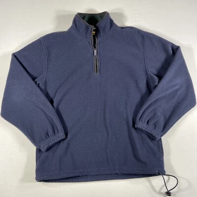 Chaqueta Pullover Izod Para Hombre M Azul Oscuro Blanco 1/4 Cremallera Preppy Informal Comodidad #E Foto 1 de 4