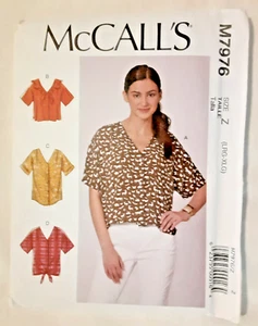 McCall's Pattern M7976 Misses' Tops Blouse Sewing Craft Project 7976 (H) - Picture 1 of 2