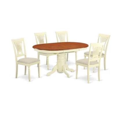 AVPL7-WHI-C 7 Pc dinette Table set for 6-Dinette Table and 6 dinette Chairs - Image 1 of 4