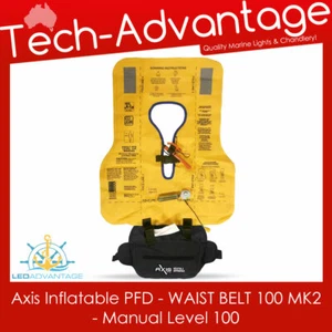 Adults Manual Pull BLACK 100N Axis Life 25gm Jacket WAIST Belt Inflatable PFD - Picture 1 of 4