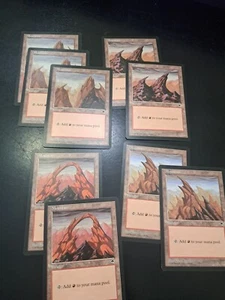 9 Magic the Gathering MTG TEMPEST Basic Land MOUNTAIN LP - Picture 1 of 1