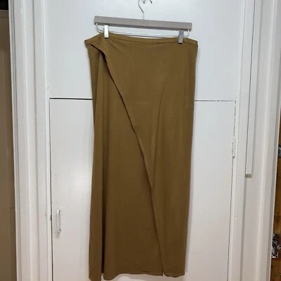 COS Wrap Midi Skirt Ochre Jersey Stretch Size Large Reg Fit Women’s RRP £75 - Image 1 of 4