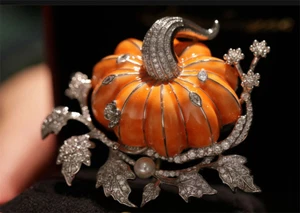 Original Design A Pumpkin Plant Brooch, High-end Retro Design Floral Brooch - Picture 1 of 4