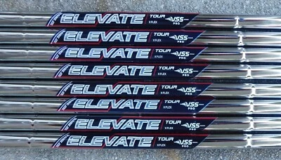3-PW NEW TRUE TEMPER ELEVATE TOUR VSS .355" TAPER TIP X-FLEX IRON SHAFTS - Image 1 of 2