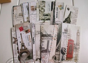 30pc Cute Vintage Postcard Style London Paris Attractions Bookmarks Readers Gift - Bild 1 von 7