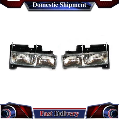 TYC Right Left 2PCS Headlight Assembly For Chevrolet C1500 1990-1999 - Image 1 of 4