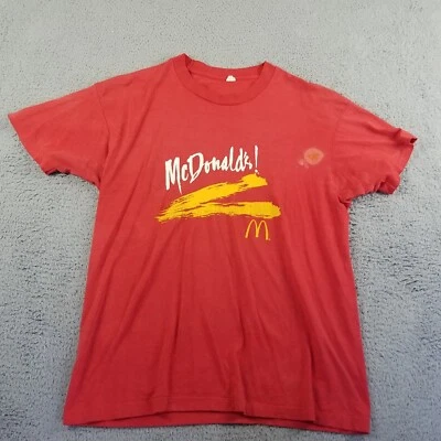 Camiseta De Colección McDonalds Arches Años 80 Hombres Ajuste M Pantalla Roja Estrellas Grunge Salsa Freír Foto 1 de 4