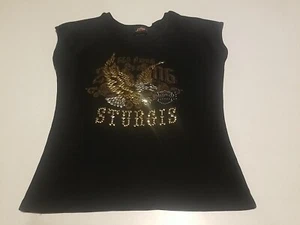 Harley Davidson Sturgis Black Tshirt Womens Medium Sleeveless - Picture 1 of 4
