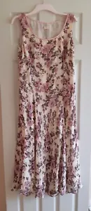 CC pink floral silk long dress size 14 - Picture 1 of 3
