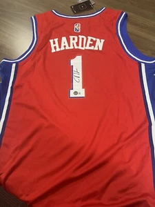 James Harden Signed Philadelphia 76ers Red Jersey Beckett COA - Picture 1 of 6