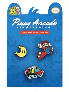 Pinny Arcade Pin Set Mario 35TH Anniversary Odyssey Discontinued In Hand - Picture 1 of 3