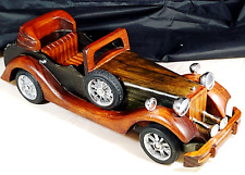 Vtg Scale 1930s Bentley Drophead Coupe Touring Car 1Wooden 4.5" Hand Carved