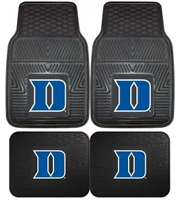 Juegos de tapetes de alta resistencia Duke Blue Devils de 2 y 4 piezas para autos, camionetas y SUV - Imagen 1 de 4