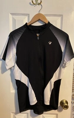 Bontrager Cycling Jersey Top Sz XL Reflective 1/4 Zip Black White Colorblock S/S - Image 1 of 4