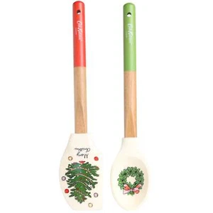 Cath Kidston Christmas Wreath Silicone Spatula & Spoon Set - Picture 1 of 1