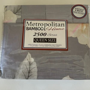 Queen  Piece Sheet Floral Set 2500 Aloe Vera Bamboo Fabric Pink Flower - Picture 1 of 9