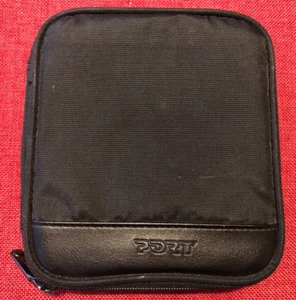 VINTAGE Port Black Zippered Case 6 1/2" x 6" x 1 1/2" RARE - Picture 1 of 4
