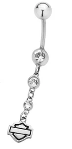 Women's Harley-Davidson Dangle Naval Ring Body Jewelry 75 / HDZ0056 - Picture 1 of 1