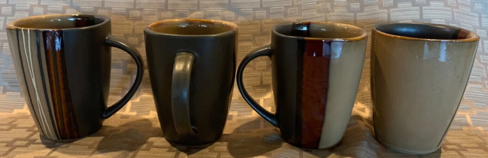 Juego de 4 tazas de café Better Homes and Gardens marrón, tostado, blanco y rojo de 14 oz Foto 1 de 4