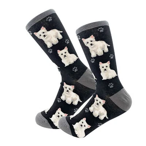 Westie Dog Socks Full Body Fun Novelty Dress Casual Unisex SOX Puppy - Picture 1 of 8