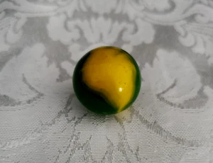 "Vintage Peltier Toppa Impareggiabile Marmo Verde Vetro Giallo Turbine 3/4" - Foto 1 di 3